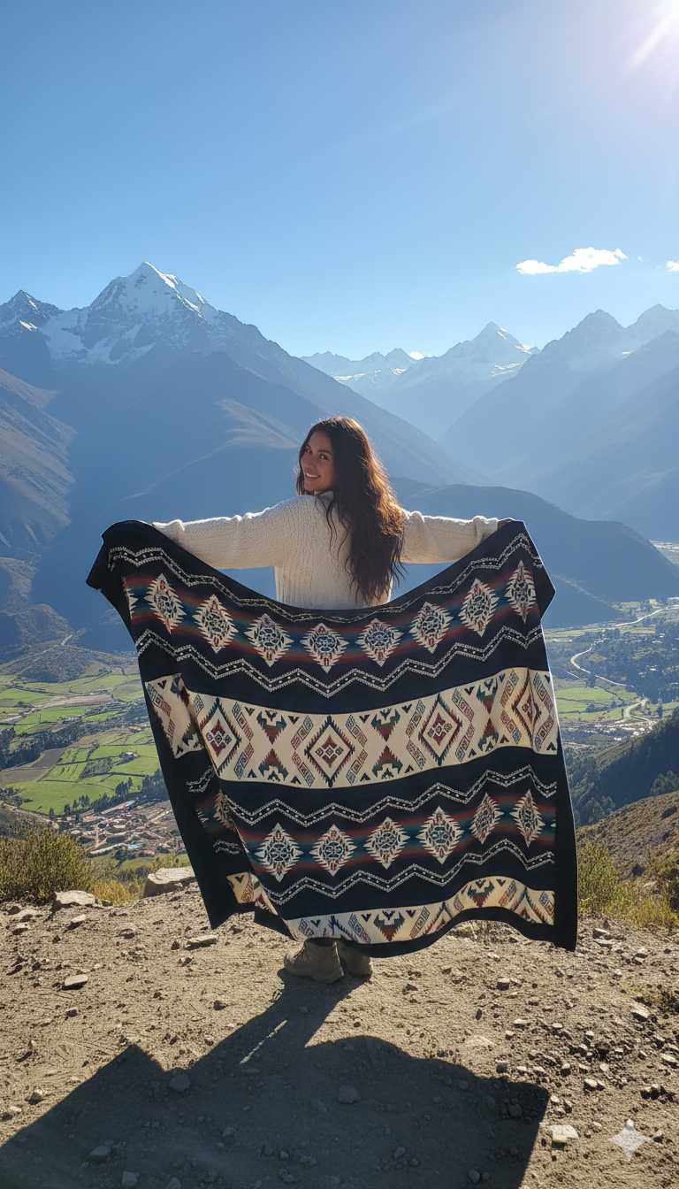 Andean Geometric Mountain Blanket