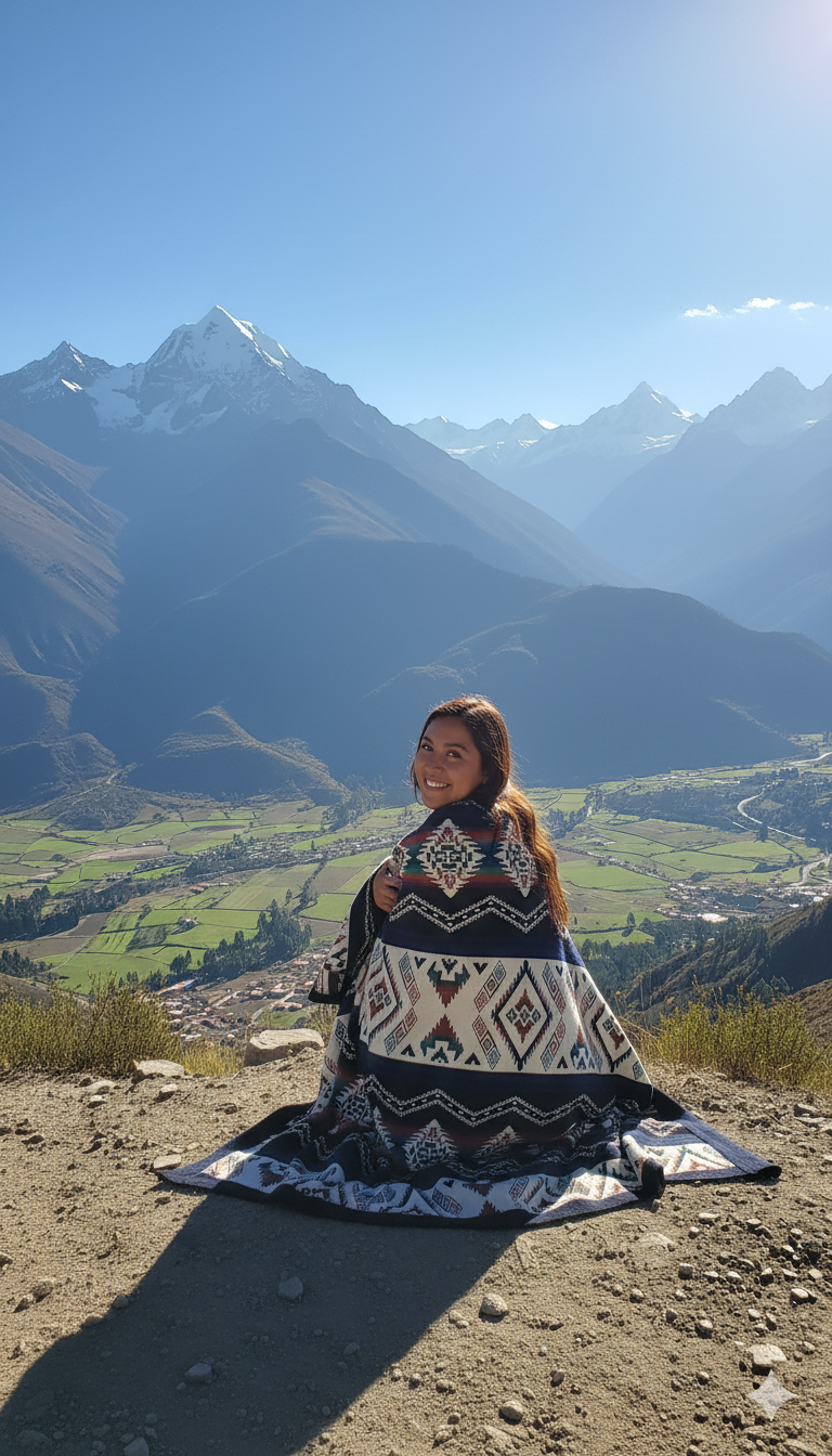 Andean Geometric Mountain Blanket