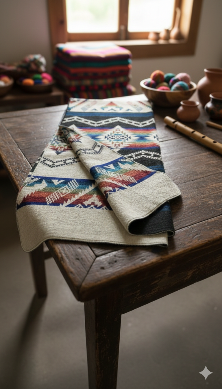 Andean Geometric Mountain Blanket